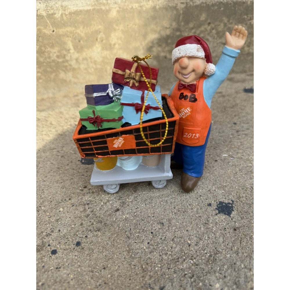HOME DEPOT Christmas Tree Ornament Shopping Cart of Gifts-No Box